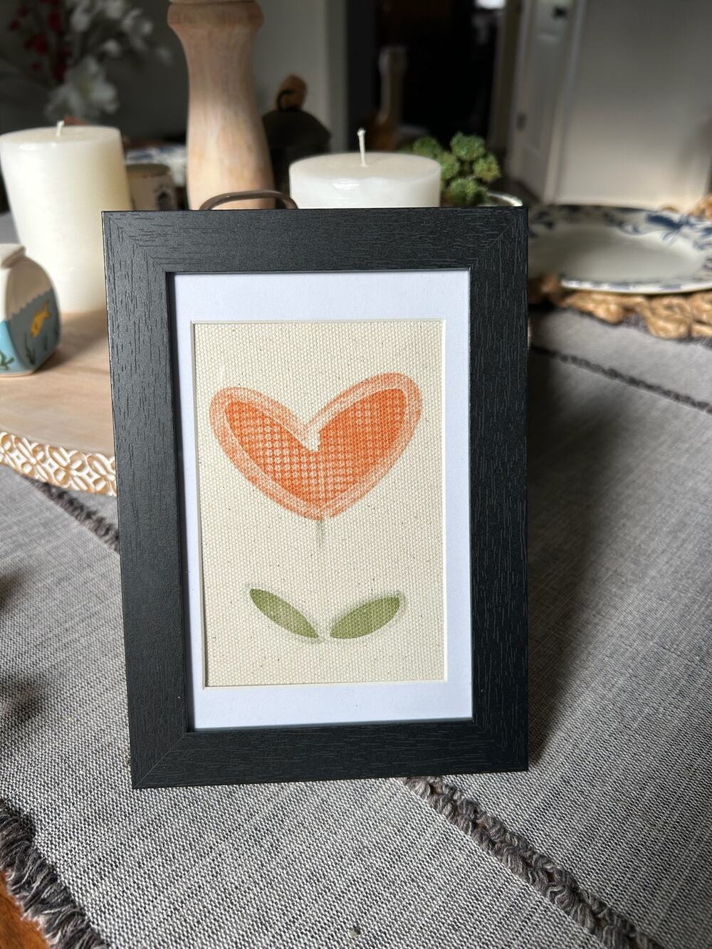 Hearts and Flowers Art Print 6 x 4 Original Wall Art Canvas Gift Home Office